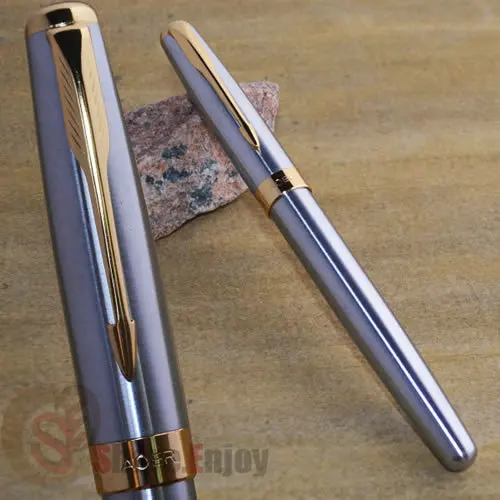 Роликовая шариковая ручка BAOER 388 полированный серебряный и золотой