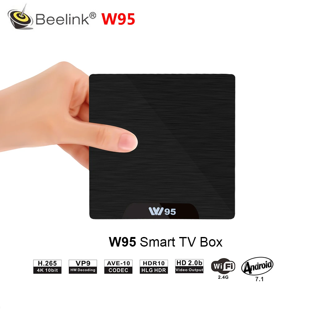 

Beelink W95 Android 7.1 TV BOX 2GB RAM 16GB ROM Amlogic S905W Quad Core 2.4GHz WiFi Media Player H.265 4K HD Smart Set Top Box