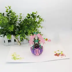 3D ручной работы цветные печатные духи Лилия День Святого Валентина бумажные приглашения Поздравительные Открытки День отца матери