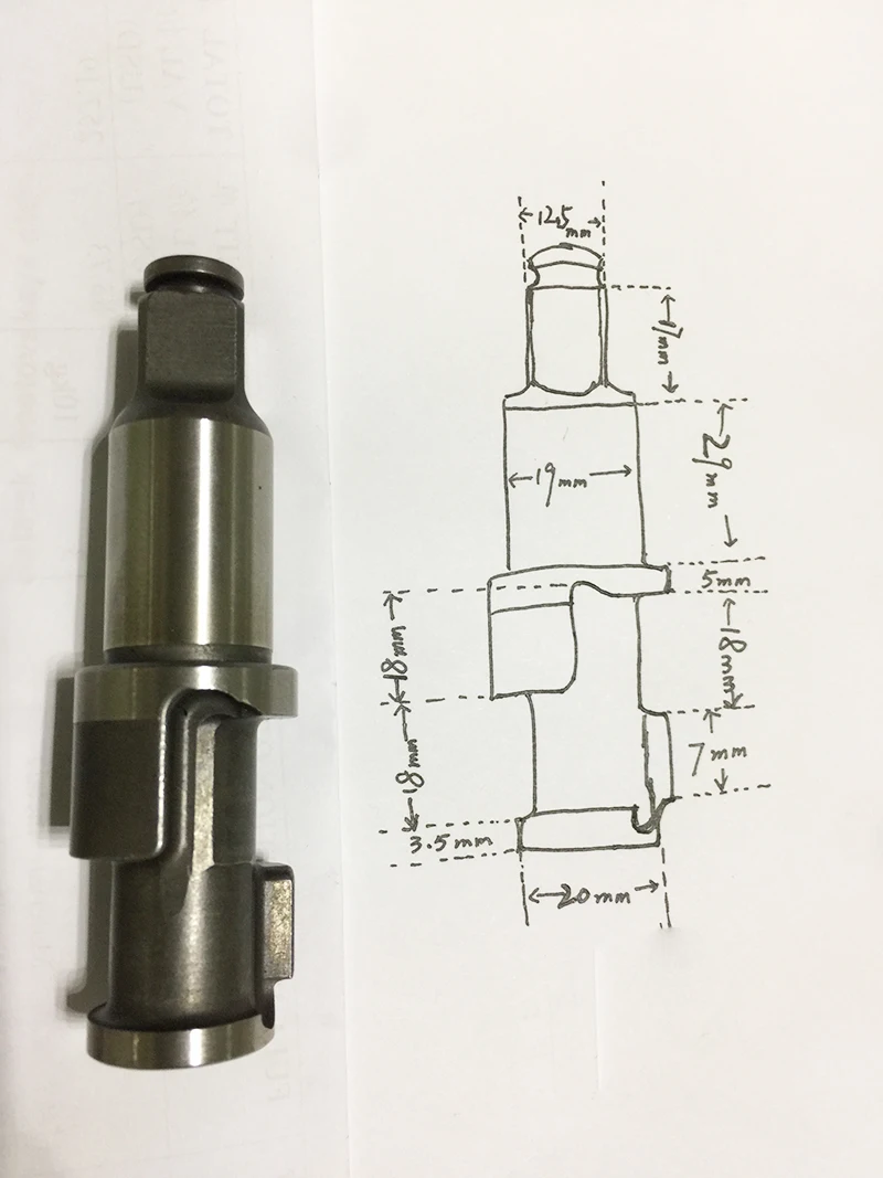 Высокая точность CNC механической обработки литья трансмиссионный вал, гаечный ключ приводной вал, внутренняя часть для 7445 гаечный ключ