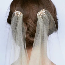 Двухсторонняя свадебная вуаль Жемчуг Бисероплетение свадебная вуаль свадебные аксессуары Veus de Novia 2 метра longo