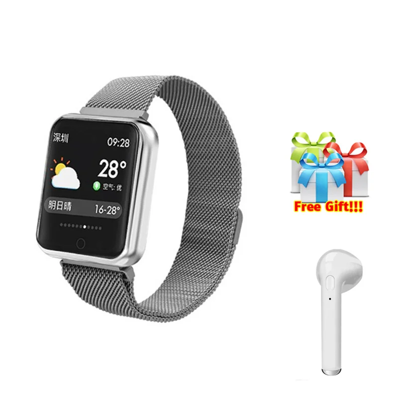 

P68+earphone/set IP68 waterproof Smart Bracelet Wristband Heart Rate Monitor Fitness Tracker Watch Electronic Intelligent Clock