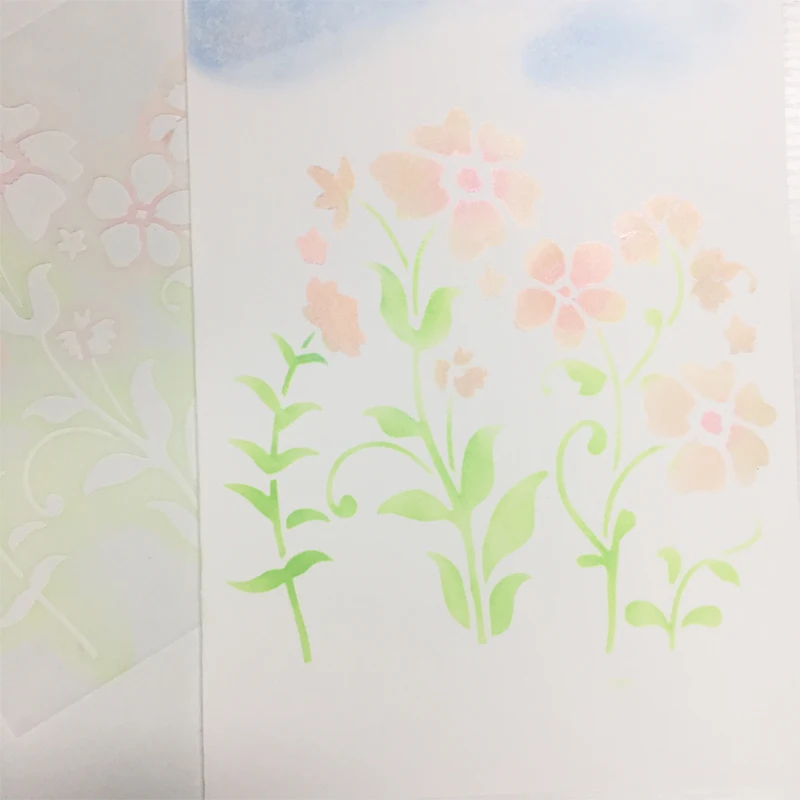 

Wild Flower Leaf Draw Stencil For DIY Scrapbooking Decorative Embossing DIY Paper Cards Crafts Plastic Templates Drawing Sheets