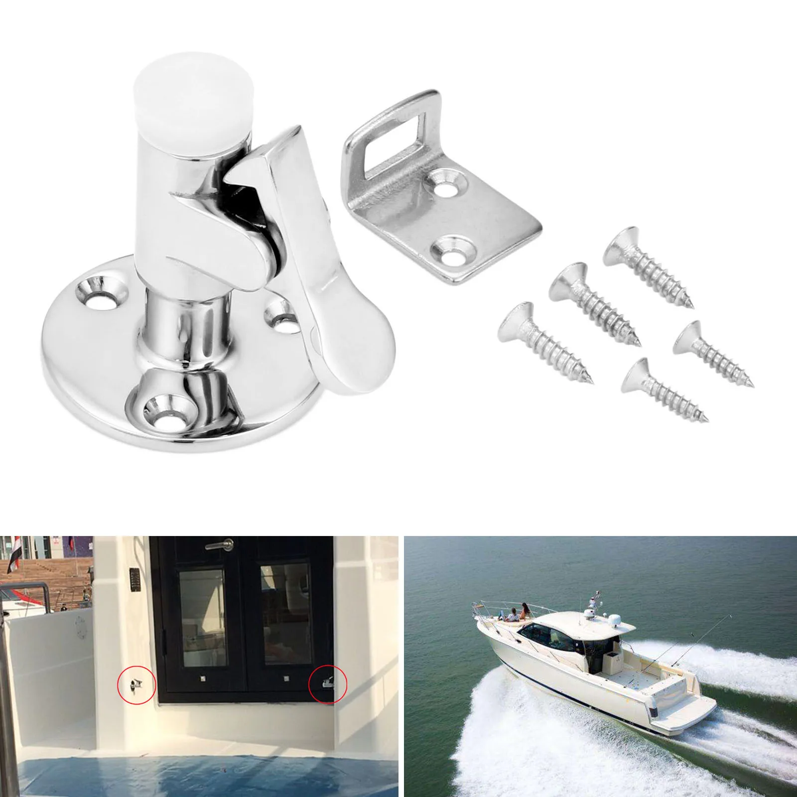 1 Pc Marine 316 Stainless Steel Door Clip Holder Door Stop Holder Door Retainer Catch Kit Yacht