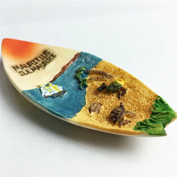 Mauritius Tourist Souvenir Canoe Seaside figure fridge magnet - 4