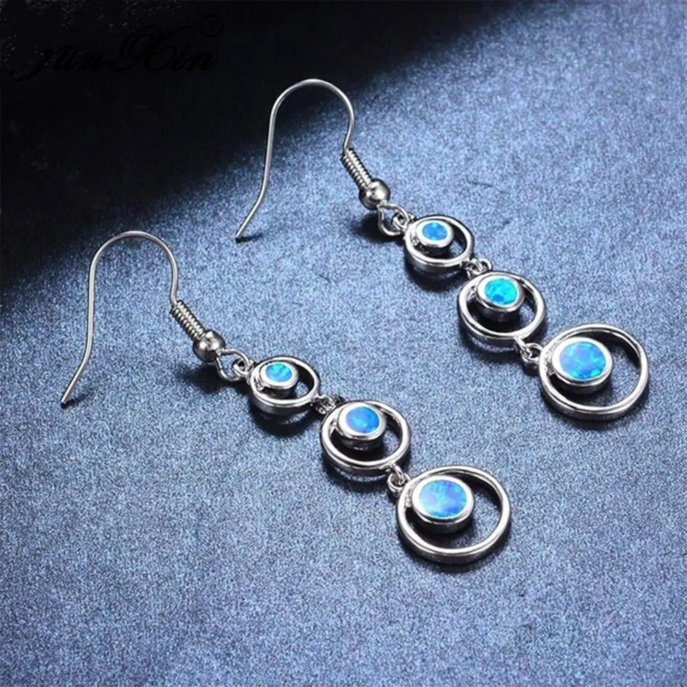 

Elegant Long Round Shape Faux Opal Pendant Hook Earrings Wedding Party Jewelry earrings for women earing