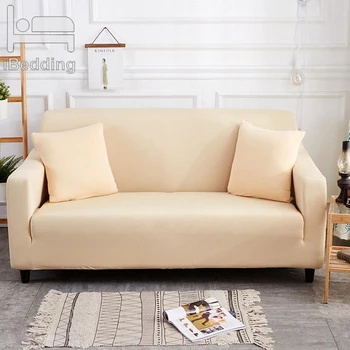 

Cream Solid Simple Elastic Sofa Protector Cover for Living Room Sofa Slipcovers Sectional L Shape Sofacover 1/2/3/4 Seater