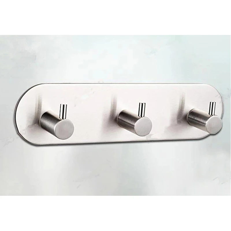 Robe Hooks Modern Style Stainless Steel Wall Hook Adhesive Tape Three