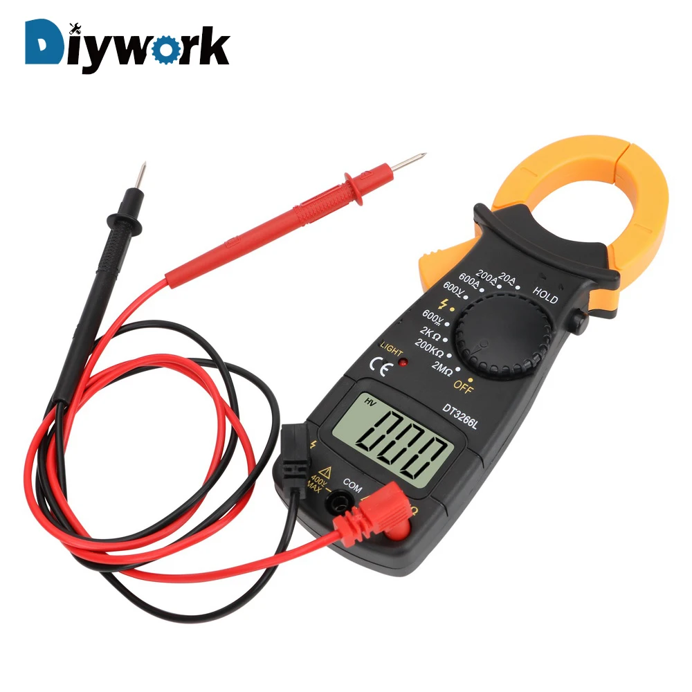 DIYWORK DT3266L ЖК-дисплей Дисплей Digital AC Напряжение ток тестер сопротивления с метр зонда мультиметр клещи ручка