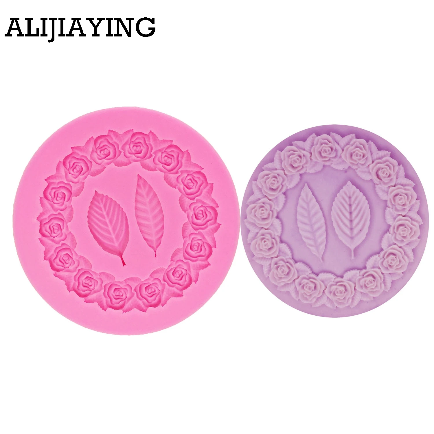 

M1205 Flower wreath silicone mold fondant mold cake decorating tools Leaves chocolate gumpaste mold
