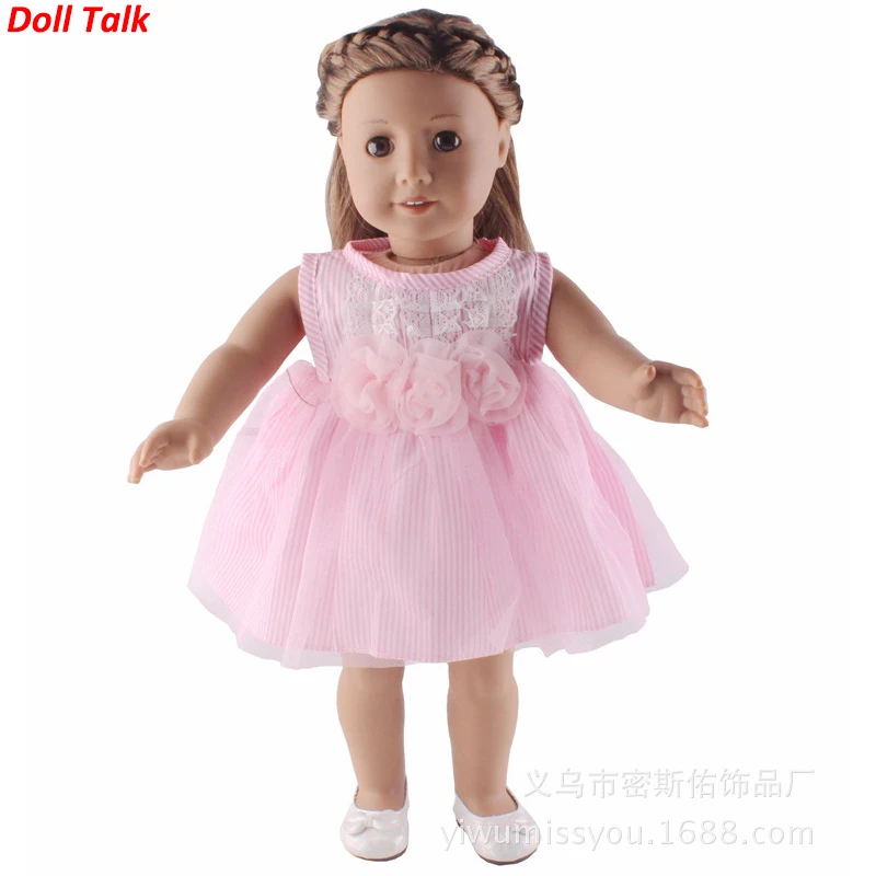 

Doll Talk Princess Dress Baby Doll Clothes For 43cm Toy New Born Doll Pleated Skirt Doll Pink Dress Evening Dress
