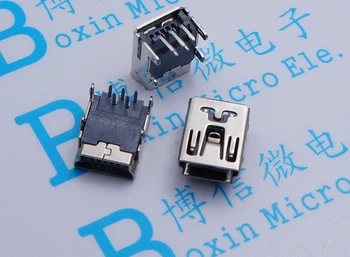 

150pcs 4 positioning pins Mini 5P USB interface MINI 5P socket 90 degrees flapper 4 positioning feet