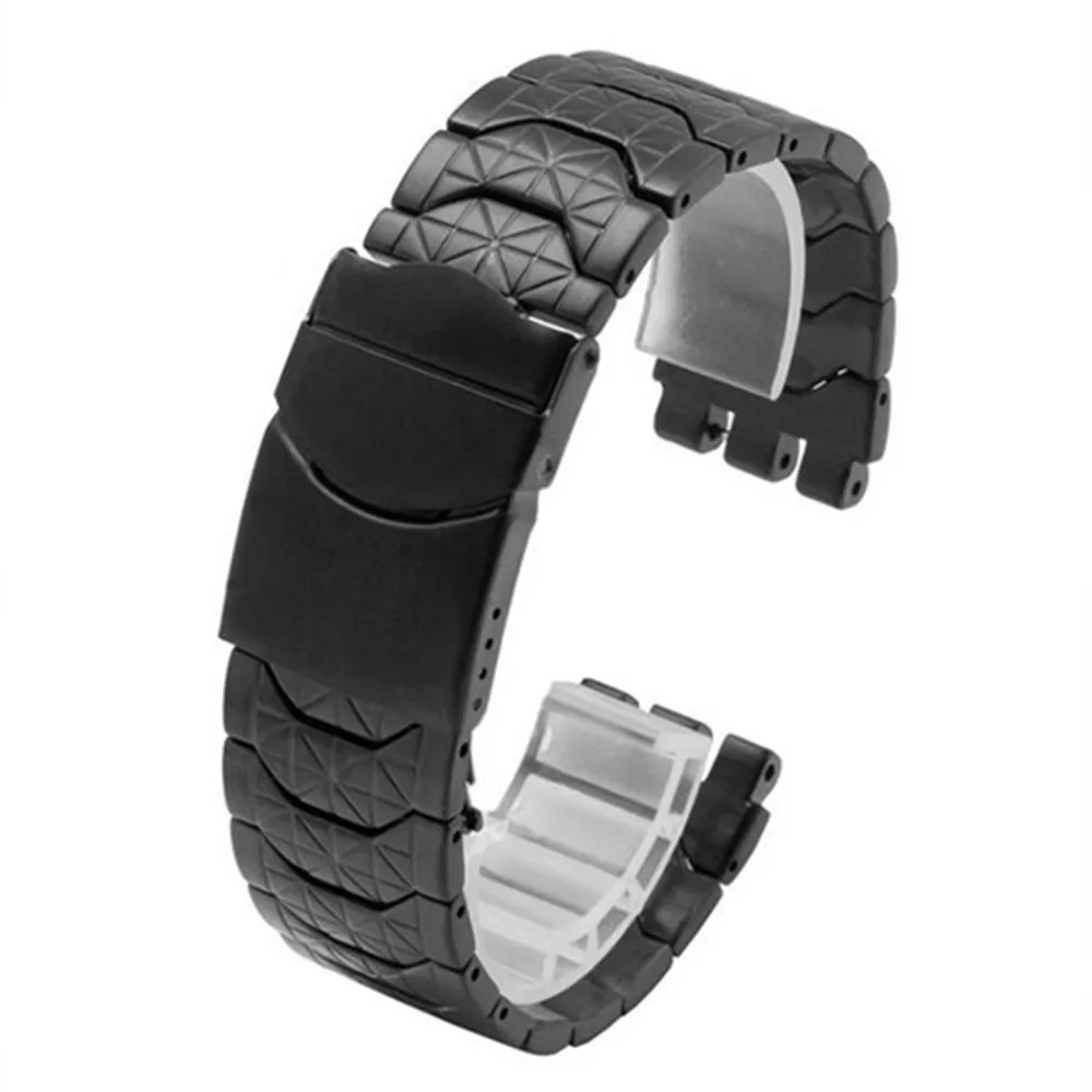 Ремешок для часов из нержавеющей стали 19 мм черный серебристый|watch band for swatch|replacement