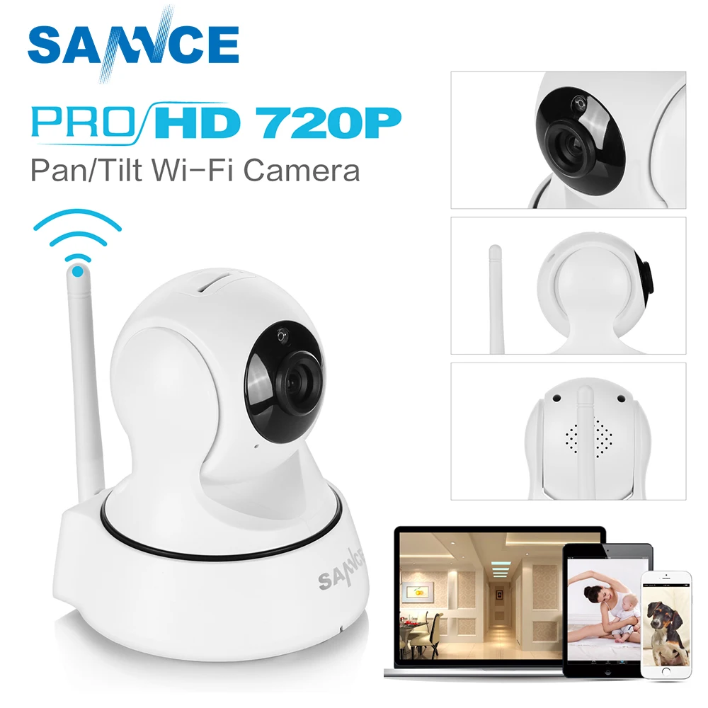 En Ligne SANNCE 720 p IP Caméra 6 IR led de vision nocturne avec IR Cut filtre intérieur 1MP Sans Fil CCTV caméra de Surveillance bébé moniteur