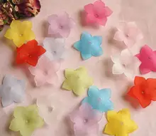 280pcs 10*33mm Beautiful Acrylic Flower Beads With Hole For Hair Peice Tiaras Jewelry Scrapbooking Craft DIY