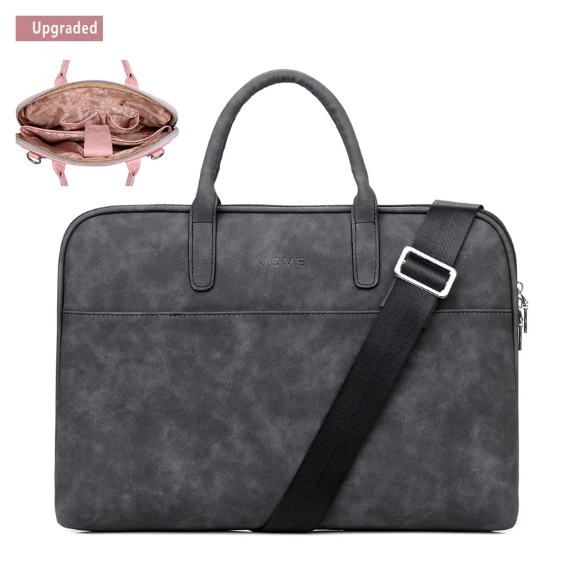 Urgrico модная сумка для ноутбука из искусственной кожи для женщин 14 15,6 17,3 дюймов для macbook air 13 дюймов Повседневная портативная водонепроницаемая сумка для ноутбука - Цвет: Black Upgraded