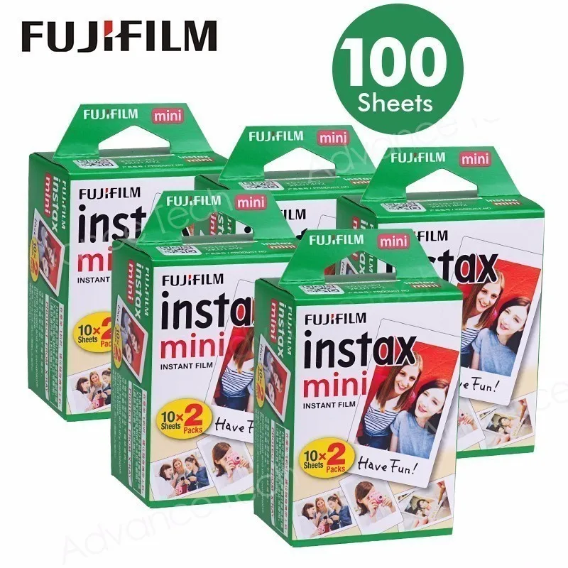 100 Простыни Детские Fujifilm Instax Mini 8 пленка для Fuji 7 s 9 70 25 50 s 90 Моментальное фото Камера белый Плёнки поделиться SP-1 SP-2 - Цвет: 100 sheets