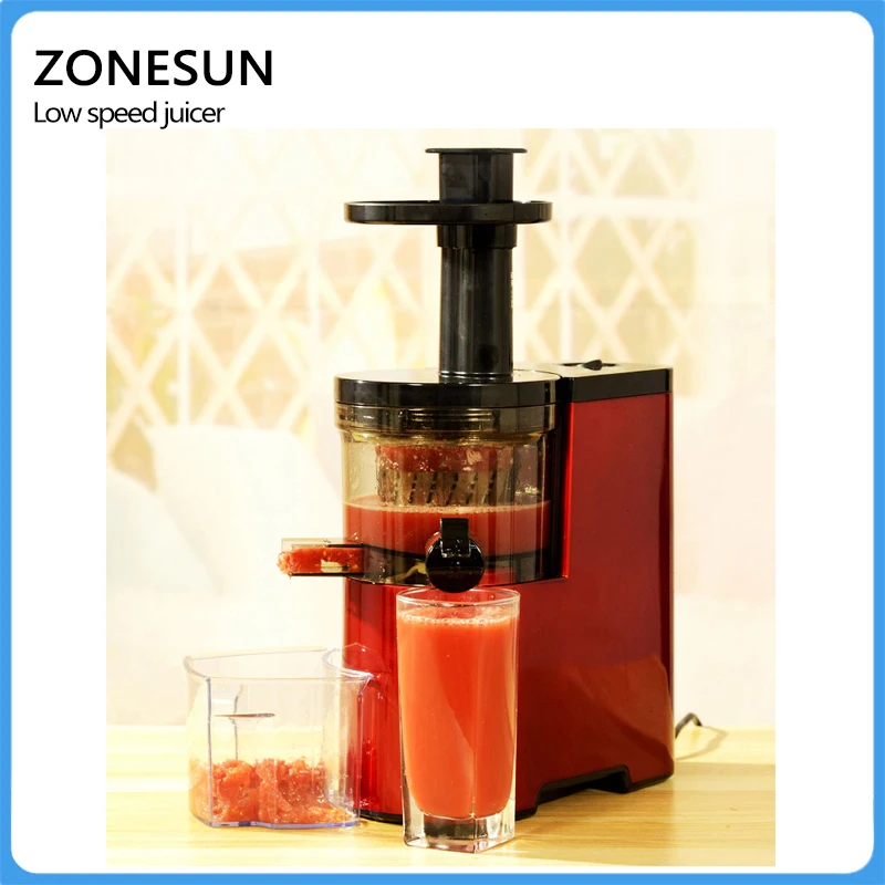 ZONESUN الراقية الأحمر ماكينة عصر محلية الصنع مغذية وصحية عصير/عملية سهلة عصارة