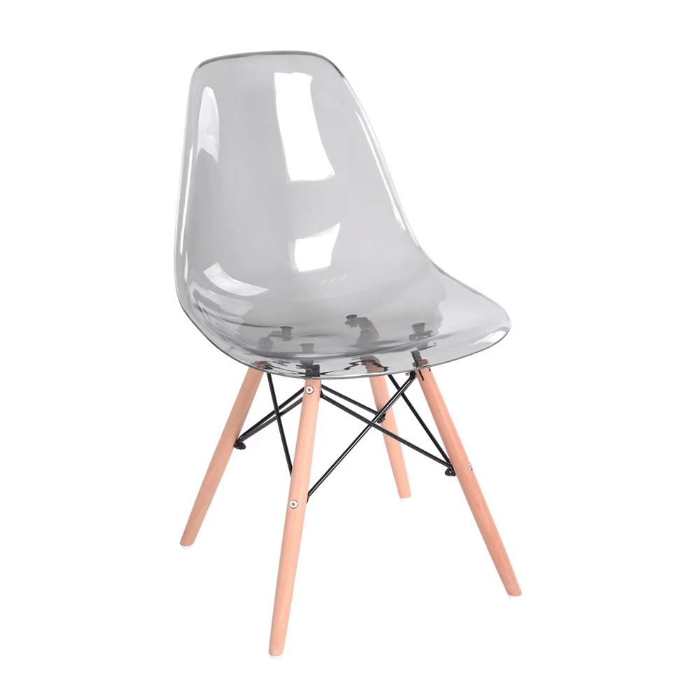 Баклажаны акриловые обеденные стулья прозрачный дымчатый сиденье, набор из 4