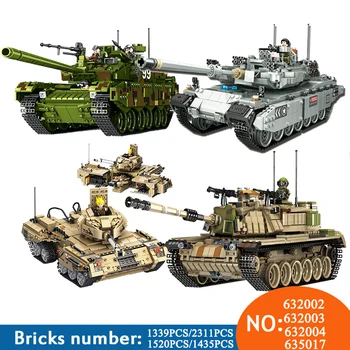 

NEW PLS Military 632002 632003 1339pcs TYPE 99 Main Battle Tank Building Blocks Bricks enlighten toys for children