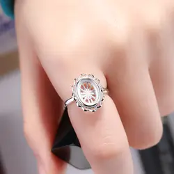 925 пробы серебро свадебное кольцо для женщин кольцо Для женщин 8x11 овальный кабошон полу крепление кольцо оптовая продажа