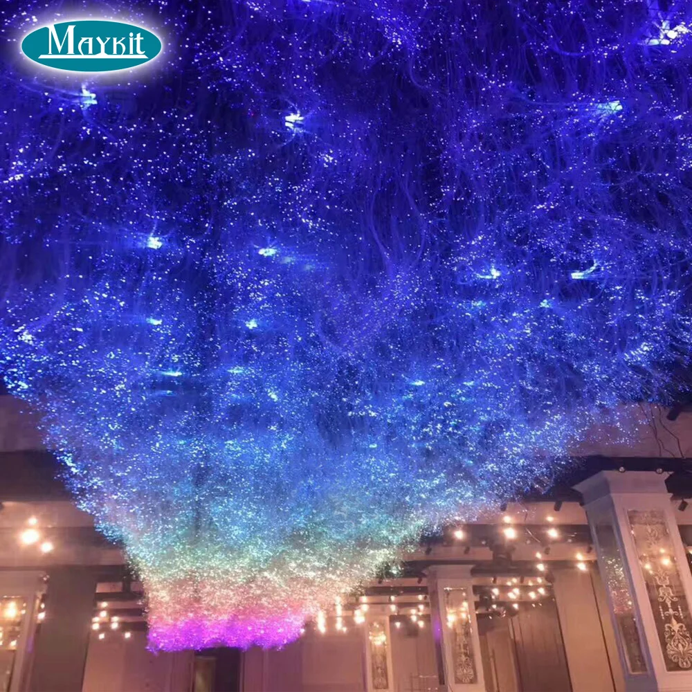 Us 200 2 30 Off Maykit Chic Luminous Cloud Fiber Optic Ceiling Light With 32w Rgbw Dmx Led Light Source Fiber Cable For Bar Club Lounge Cloud In