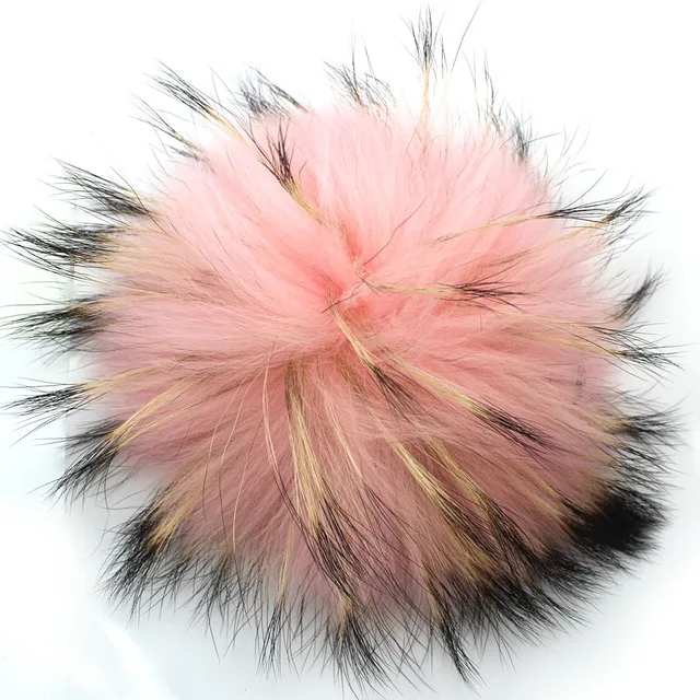 Шапки с помпоном из натурального меха енота 13 14 см|fur pompon|raccoon fur pomponspompom for caps |