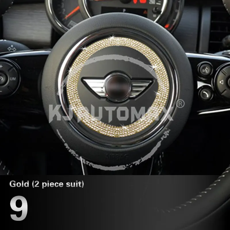 KJAUTOMAX для Mini Cooper R Series R55 R56 Хрустальная декоративная автоматическая ручка Рулевое колесо Кнопка блокировки двери Тахометр - Название цвета: 9.Golden