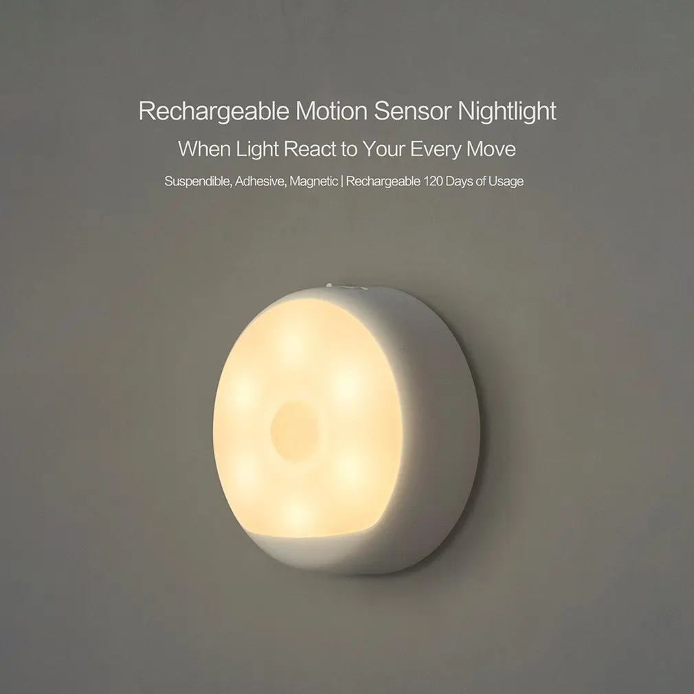 

Multifunction Night Light Motion Sensor Rechargeable Room Nightlight for Stairs Cabinets Portable Lamp