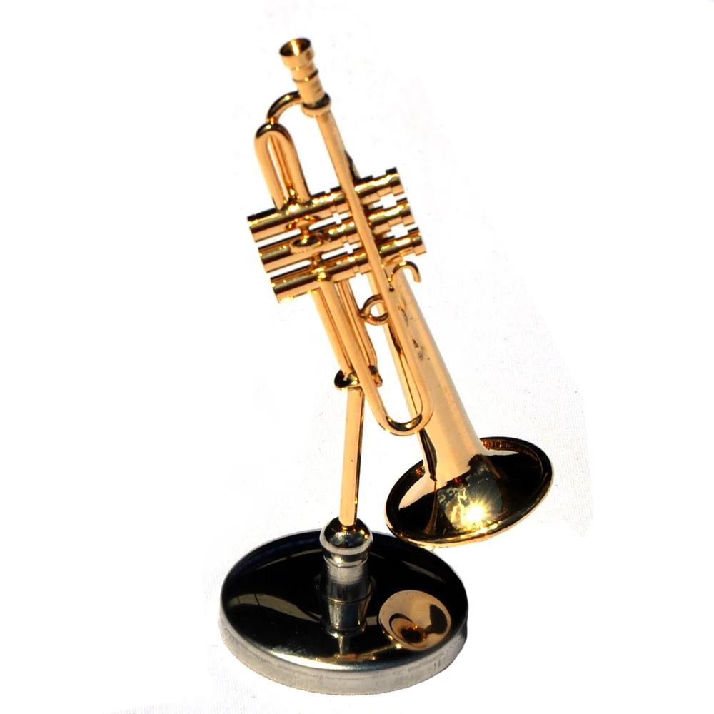 

MoonEmbassy Trumpet Model Mini Musical Instrument Miniature Desk Decor Display