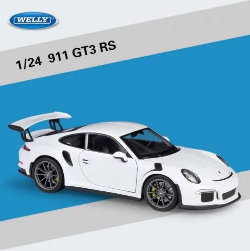 Welly 1:24 Масштаб 911 GT3 RS спортивный автомобиль литой под давлением металлический игрушечный гоночный автомобиль для детей игрушки подарок оригинальная коробка - Цвет: Белый