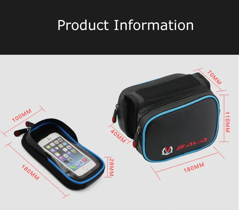 Top Front Bicycle Bag Waterproof Cycling Bike Bag Frame bag Cycling Phone bicycle phone  frame bags front frame pannier 3