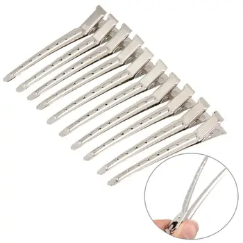 

10pcs Pro Salon Hairdressing Tools Duck Mouth Hairdressing Hair Clip Clips Hair Stainless Steel Hairdressing Sectioning Clamp