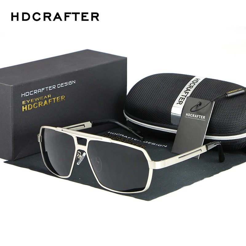 Солнцезащитные очки HDCRAFTER мужские в металлической оправе модные Поляризационные