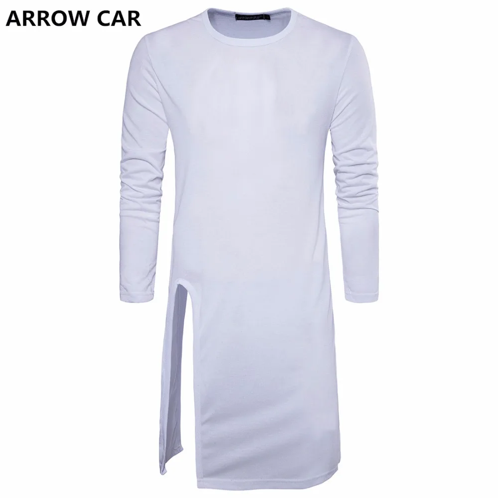 2018 New Extra Long Tee Shirt For Men Hip Hop Men's Longline T Shirt Long Sleeve Tall Tees Side 2018 New Extra Long Tee Shirt For Men Hip Hop Men's Longline T Shirt Long Sleeve Tall Tees Side
