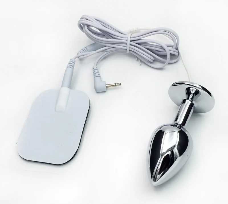 Erotic Adult Game Bondage Restraints Electro Shock Anal Vaginal Plug Stimulation Patch Lovely Sex Toys With Cable Accessory
