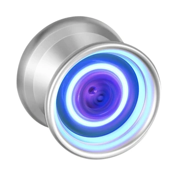 

MAGICYOYO Y02-Aurora Yoyo Light Up, Professional Unresponsive Yoyo, Alloy Yoyo With Blue Led Lights Ball With Bag Glove 5x Rop