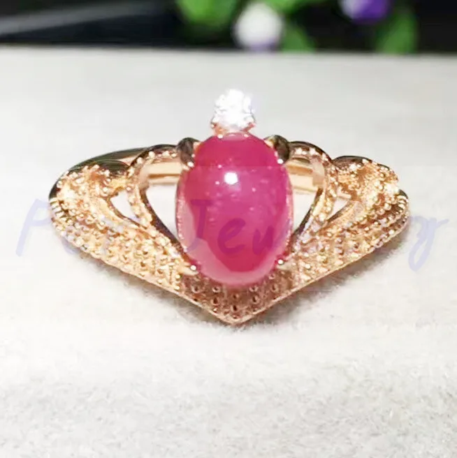 Natural ruby ring Natural and real ruby 925 sterling silver Fine pink