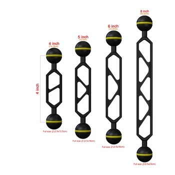 

Double 1" Ball Full Aluminum Arm Ver. X for Connecting Strobe/Video Light to Underwater Tray/Handle
