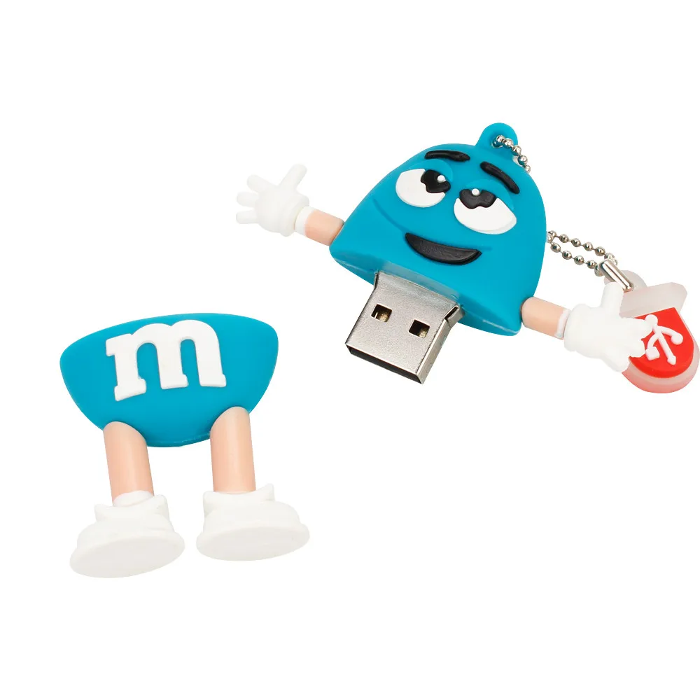 Usb флеш-накопитель 2,0 мультфильм M& m шоколадная фасоль 4 ГБ 8 ГБ 16 ГБ 32 ГБ 64 Гб высокоскоростная карта памяти 128 ГБ подарок