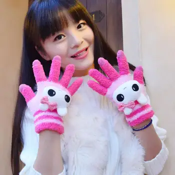 

Cartoon lovely adorable girls warm autumn gloves winter touch screen gloves