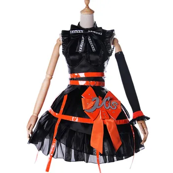 

Free shipping Anime Cartoon Halloween LoveLive! cosplay Kousaka Honoka cosplay Arcade game play clothes Gothic black costume