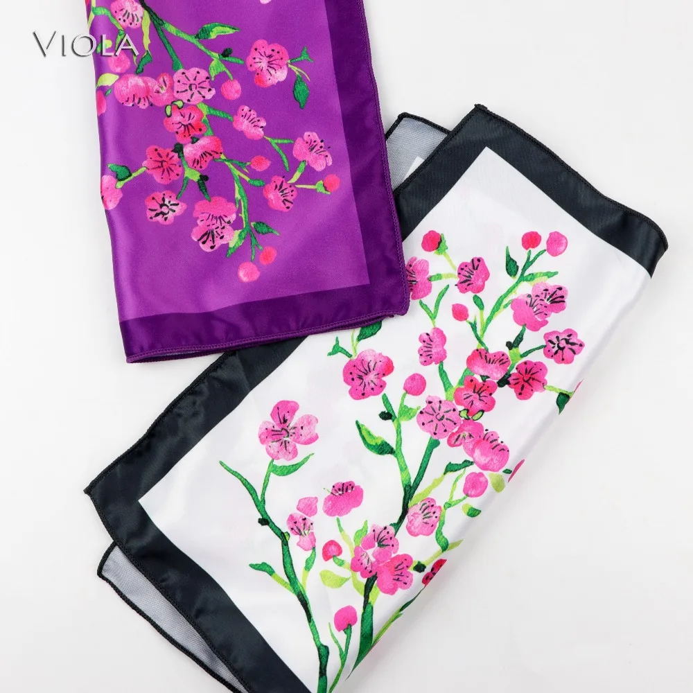 

Floral Silk Texture Pocket Square Smooth Soft High Quality Polyester Hankies Business Tuxedo Tie Men Handkerchief Gift Accessory