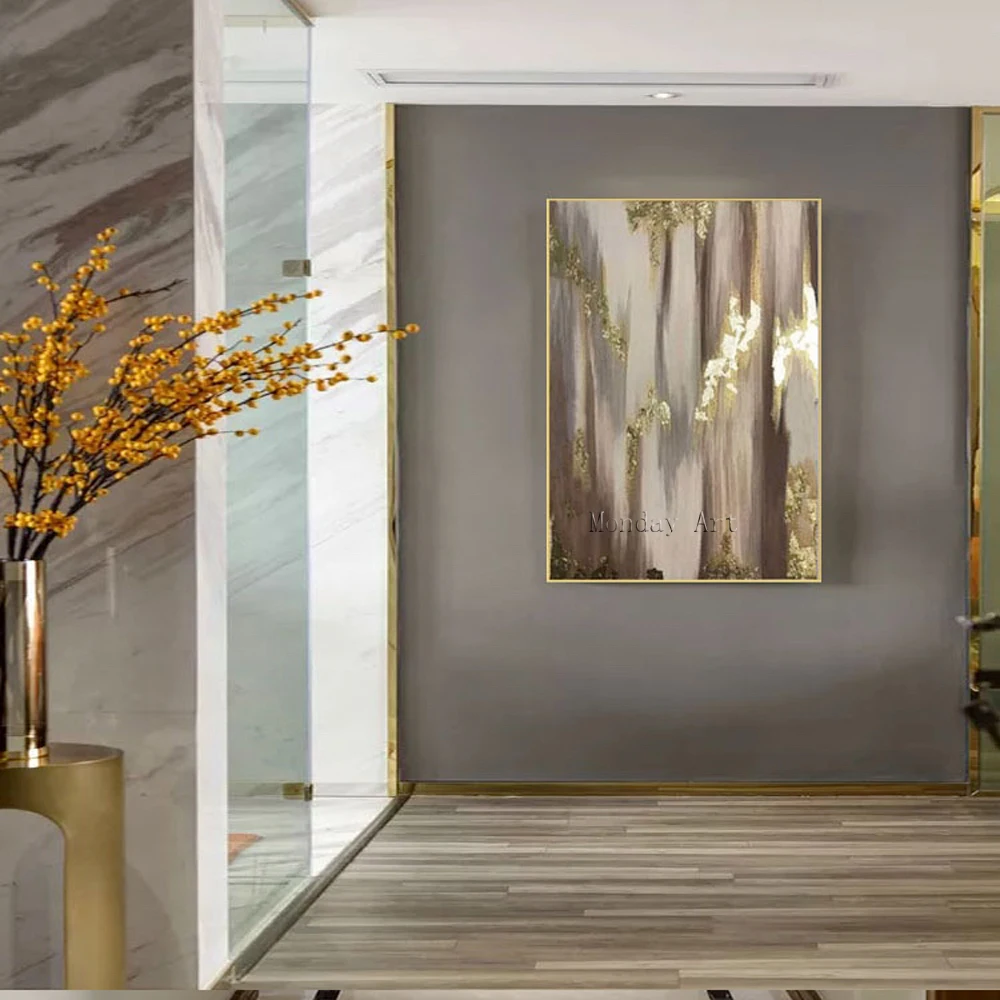 Excellent-Artist-100-Hand-painted-Abstract-modern-Golden-Oil-Painting-on-Canvas-Luxury-Gold-Foil-Abstract (5)