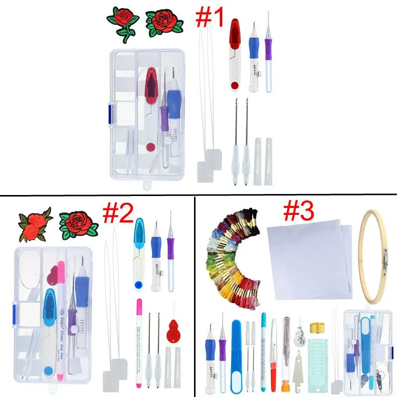 

Embroidery Stitching Punch Needle Tool Sets Magic Embroidery Stitching Punch Pen With Case DIY Craft Sewing Tool for Embroidery