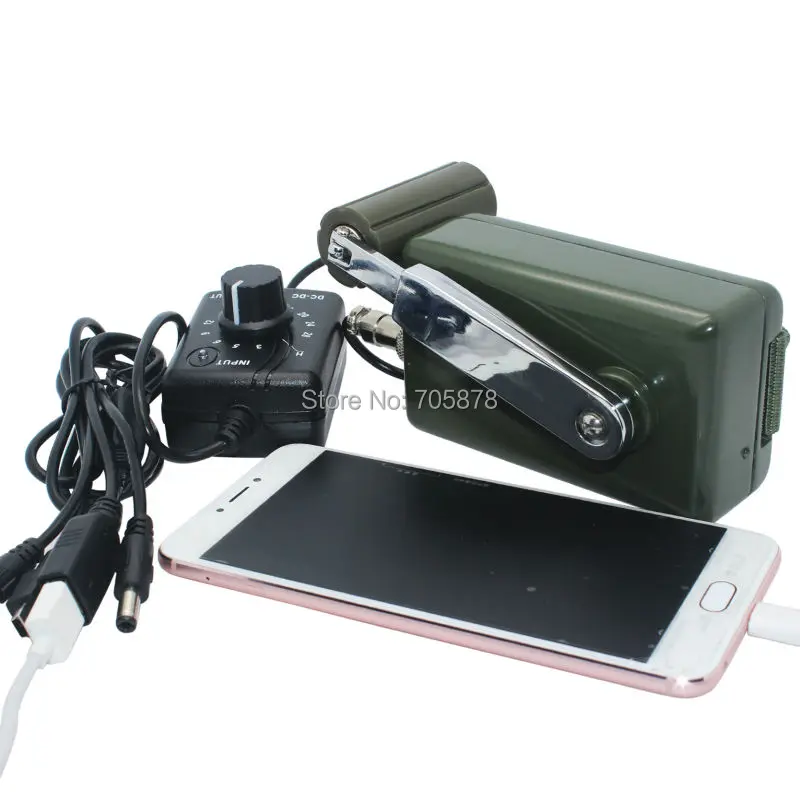  Portable Dynamo Phone Charger Military 30W/0-28V Hand Crank Generator