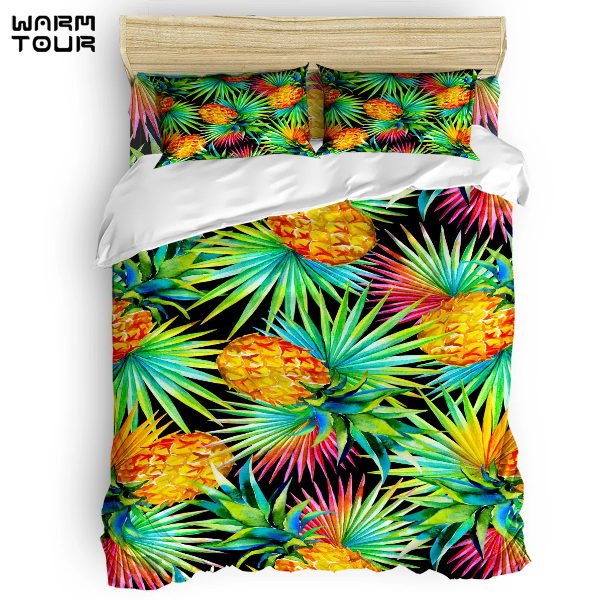 

WARMTOUR Duvet Cover Yellow Pineapple Fruits Duvet Cover Set 4 Piece Bedding Set For Beds DHL Shipping Methods