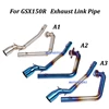 For GSX150R GSXR150 Motorcycle Exhaust Modified Muffler Pipe Round 51MM Front Middle Link Pipe With Stainless steel Slip on