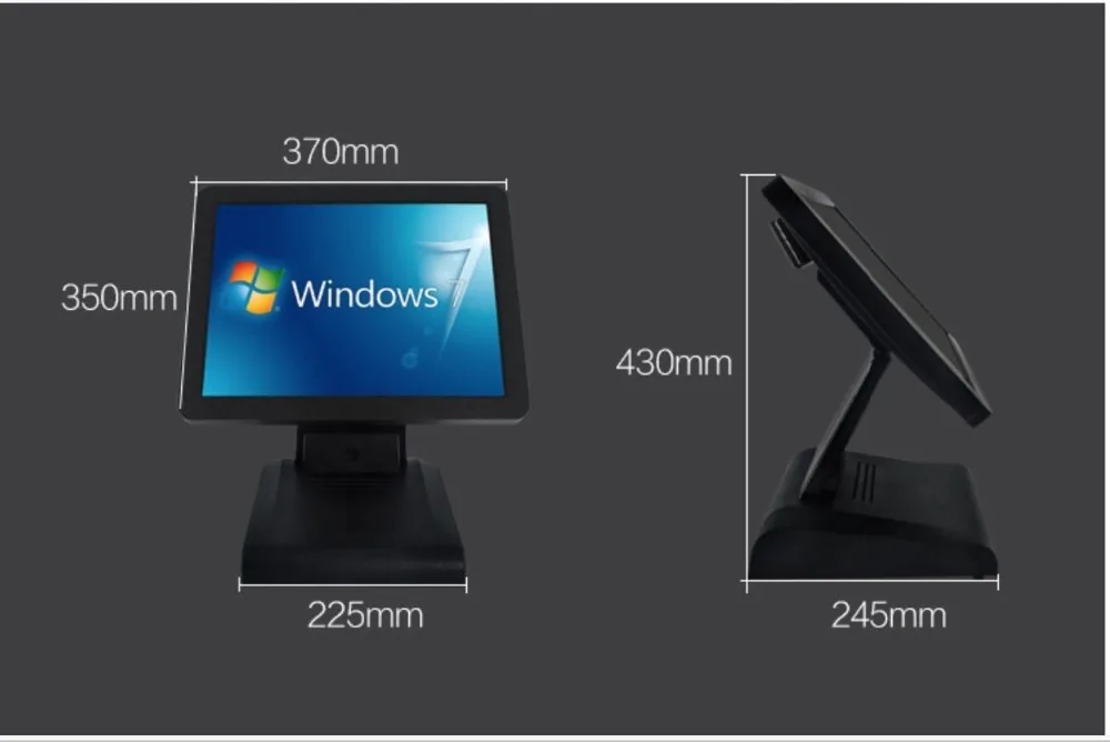 

15 inch DC 12 volt product stock pos skimmer with 5 wire resistive touch