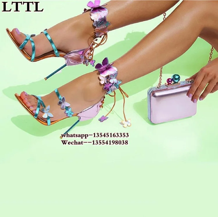 butterfly lace up heels